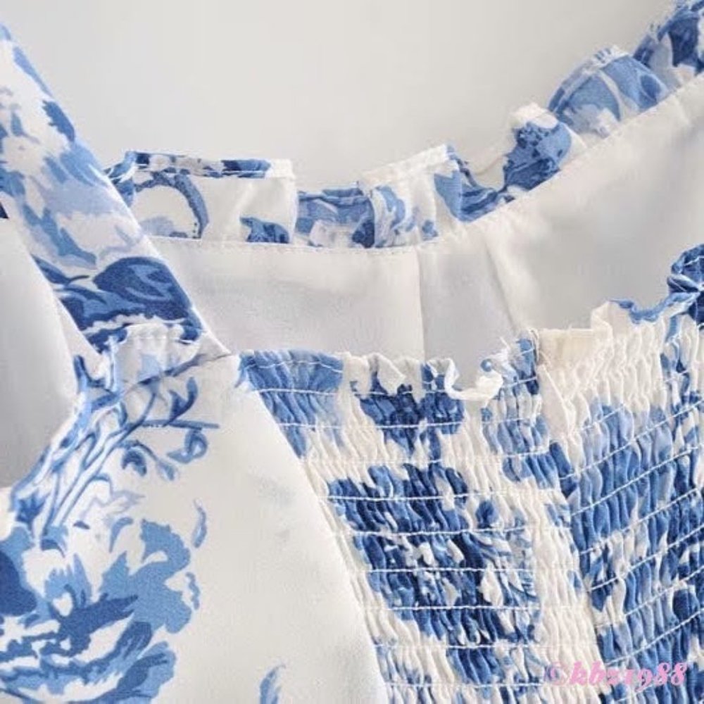 πHPπ REFORMATION Nikita Blue White Floral Dress - Picture 10 of 16